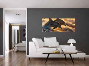 Obraz - Delfíny (120x50 cm)