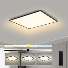 Brilagi - LED Stmievateľné svietidlo SLIMFRAME LED/58W/230V 60x60 cm čierne + diaľkové ovládanie