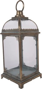 Bronzová antik kovová lampáš s čipkou Billia - 23*23*58 cm
