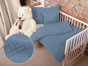 Biante Detské mušelínové posteľné obliečky do postieľky Nature MSN-025 Modré Do postieľky 90x120 a 40x60 cm