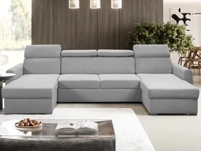 Sedacia súprava Mistic, svetlo šedá látka, tvar U%