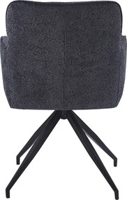 Jedálenská stolička Francis, tmavo šedá štruktúrovaná látka