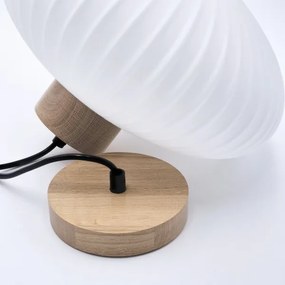 Luster na lanku HARMONY 1xE27/15W/230V pr. 30 cm biela/dub