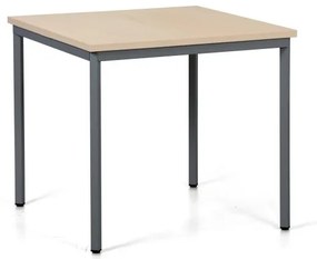 Jedálenský stôl TRIVIA, tmavo sivá konštrukcia, 800 x 800 mm, breza