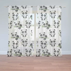 Sablio Záclony Pandy s vetvičkou: 2ks 150x250cm