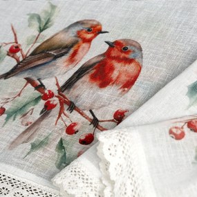 KRÁTKA VIANOČNÁ ZÁCLONA NA PÁSKE XMAS10 150X60 CM VZOROVANÁ