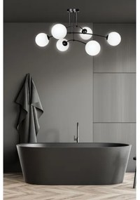 Luster na tyči PREGOS 6xE14/10W/230V čierna/biela