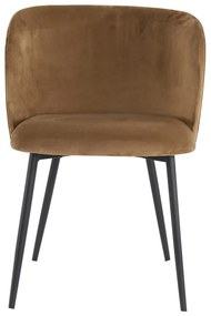 Hnedá zamatová jedálenská stolička Elyna - Light &amp; Living