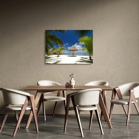 Sklenený obraz - Pláž s bielym pieskom (70x50 cm)