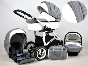 Detský kočík Rafpol White Lux - Carbon (2-kombinácia)