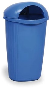 Vonkajší odpadkový kôš na stĺpik DINOVA, 50 l, modrý