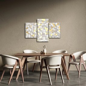 Obraz - Zlato-biele hexagóny (90x60 cm)