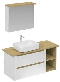 Kúpeľňová zostava s umývadlom vrátane umývadlovej batérie, vtoku a sifónu Naturel Stilla biela lesk KSETSTILLA001, 1 ks