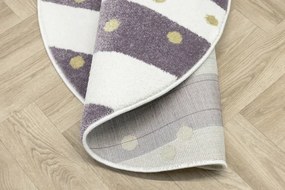 Koberec LIMA M044A krémový / fialový / zlatý kruh