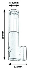 Rabalux - Vonkajšie nástenné svietidlo so senzorom 1xGU10/7W/230V IP44