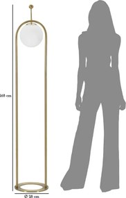 Stojacia lampa Glamy 168 cm biela/zlatá