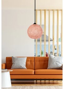 Luster na lanku JUTE 1xE27/60W/230V ružová