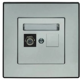 GPA-1L Anténna zásuvka jednoduchá typ F strieborná metalíza