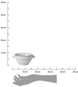 Kameninová miska na polievku Soup 650 ml krémová