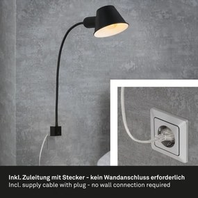 Briloner 2079-015 - Nástenná flexibilná lampa 1xE27/10W/230V čierna