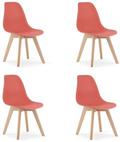 Set štyroch jedálenských stoličiek KITO tehlové / hnedé nohy (4 ks)