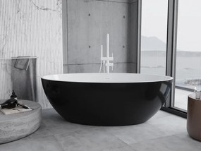 Mexen Nike, voľne stojaca vaňa 175 x 100 cm, biela-čierna, biely prepad, 54071751075-20