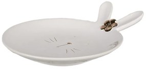 Biely porcelánový dezertný tanierik v tvare zajačika Rabbit - 19 *Ø 15*5 cm