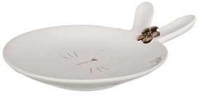 Biely porcelánový dezertný tanierik v tvare zajačika Rabbit - 19 *Ø 15*5 cm