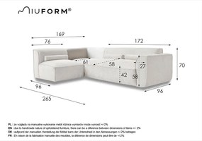 Krémovobiela rohová pohovka (ľavý roh) Flex Felix – Miuform