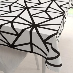 Biante Bavlnený obdĺžnikový obrus Sandra SA-577 Čierne geometrické vzory na bielom 140x180 cm