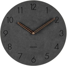 Čierne nástenné drevené hodiny Karlsson Dura, ⌀ 29 cm
