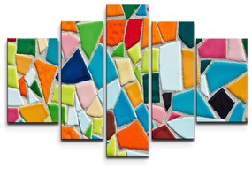 Sablio Obraz - 5-dílný Farebná mozaika - 125x90 cm