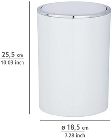 Wenko Odpadkový kôš s výkyvným vekom Inca 5 l, biela
