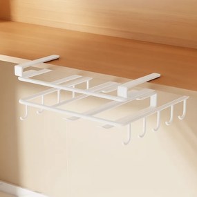 Závesný kuchynský organizér s háčikmi RAXIMO, biely