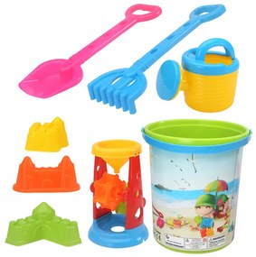 LEAN TOYS Súprava farebných hračiek do piesku – mlyn, náradie, formičky
