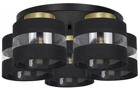 Prisadený luster HAVARD 5xE27/60W/230V čierna/mosadz