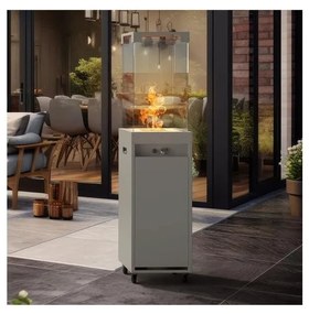Planika Faro GAS - Vonkajší plynový krb 142x36 cm 8kW šedá + ochranný kryt