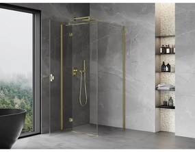 Mexen, Mexen Mist H T sklápací sprchový kút ľavý 95 x 95 cm, transparentný, zlatý - 8A5T-095-095-50-00-L