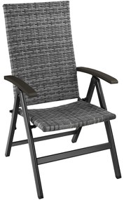 tectake 404572 záhradná stolička ratanová melbourne - šedá