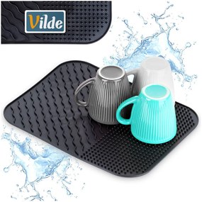 VILDE Podložka - odkvapkávač k drezu, čierny 34 x 26,5 cm