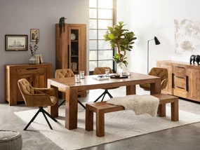 furniture-nabytek.cz - Jídelní stůl Osbon 146x90 s přídavnýma deskama Akazie