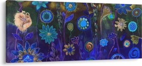 Obraz tmavomodrých kvetov (120x50 cm)