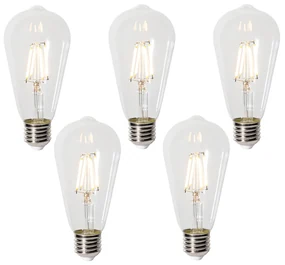 Sada 5 ks E27 dimbare LED lamp ST64 clear 5W 450 lm 2700K