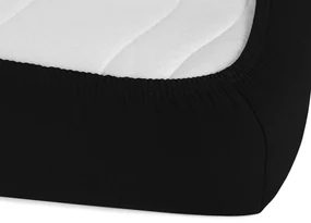 Jersey napínacie prestieradlo JR-030 Čierne 90 x 220 - výška 20 cm