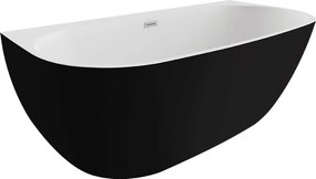 Polimat Akrylátová voľne stojaca vaňa k stene Risa 170x80 POLIMAT-Rozmery: 170x80, POLIMAT-Farba vane: Biela / grafit lesk