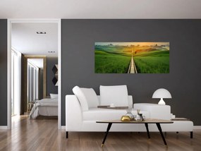 Obraz - Východ slnka nad údolím (120x50 cm)