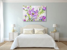 Obraz maľované kvety leta - 120x80