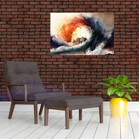 Obraz - Vo víre povodne, akvarel (90x60 cm)