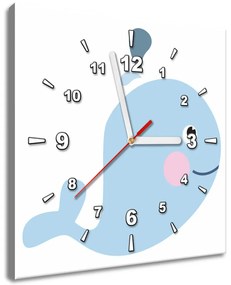 Gario Obraz s hodinami Veľryba Rozmery: 40 x 40 cm