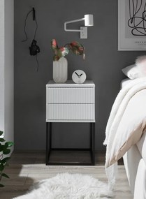 Nočný stolík s 2 zásuvkami Marle, biely